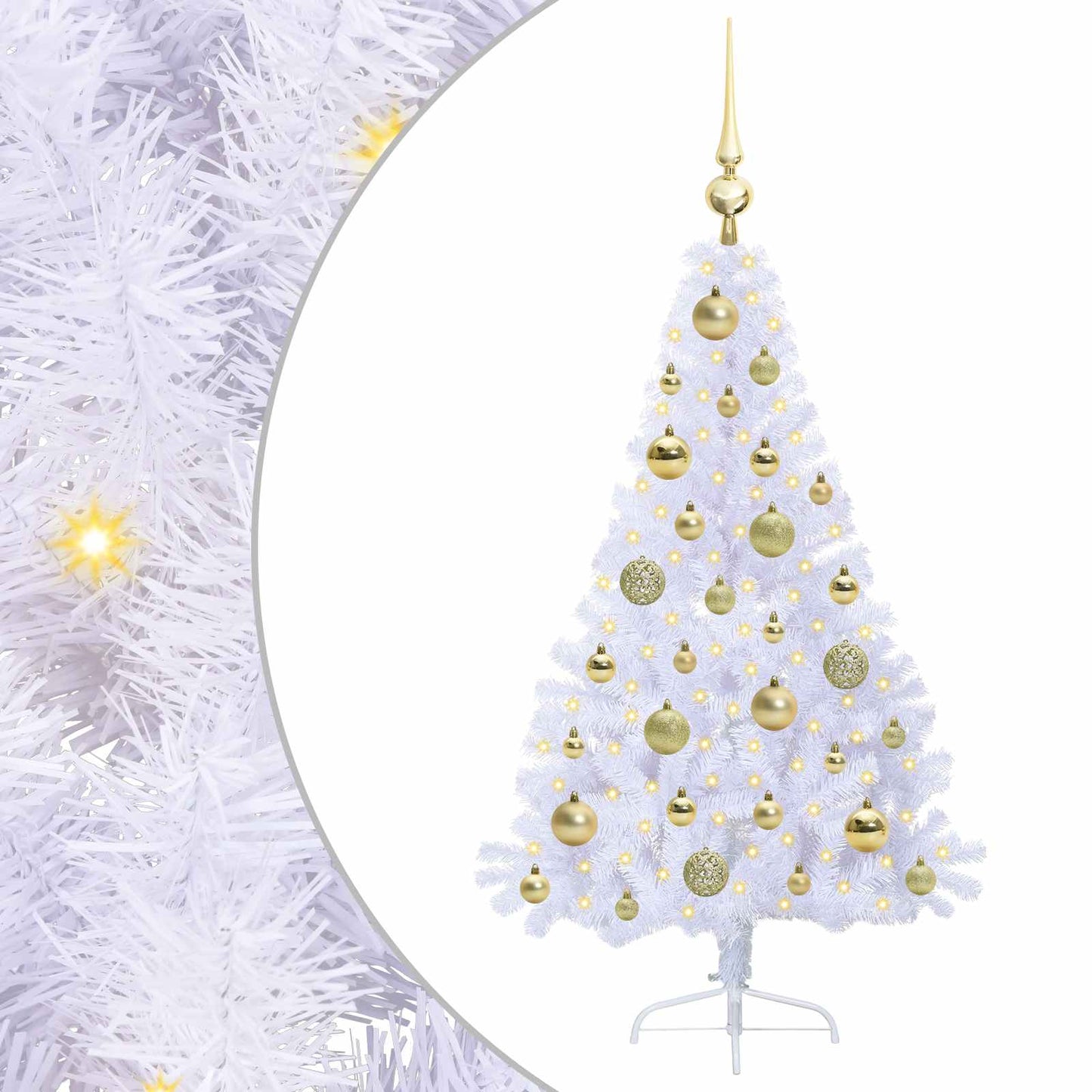 Kunstkerstboom met 150 LED Wit 120 cm PVC en staal