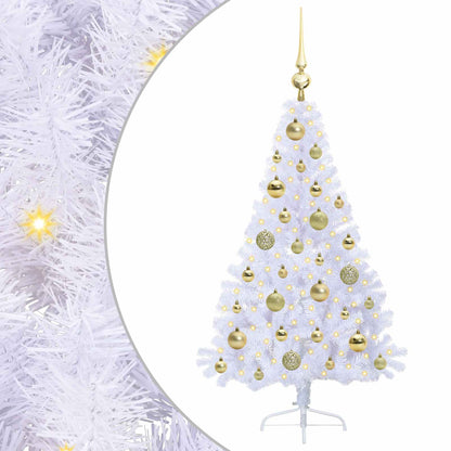 Kunstkerstboom met 150 LED Wit 120 cm PVC en staal