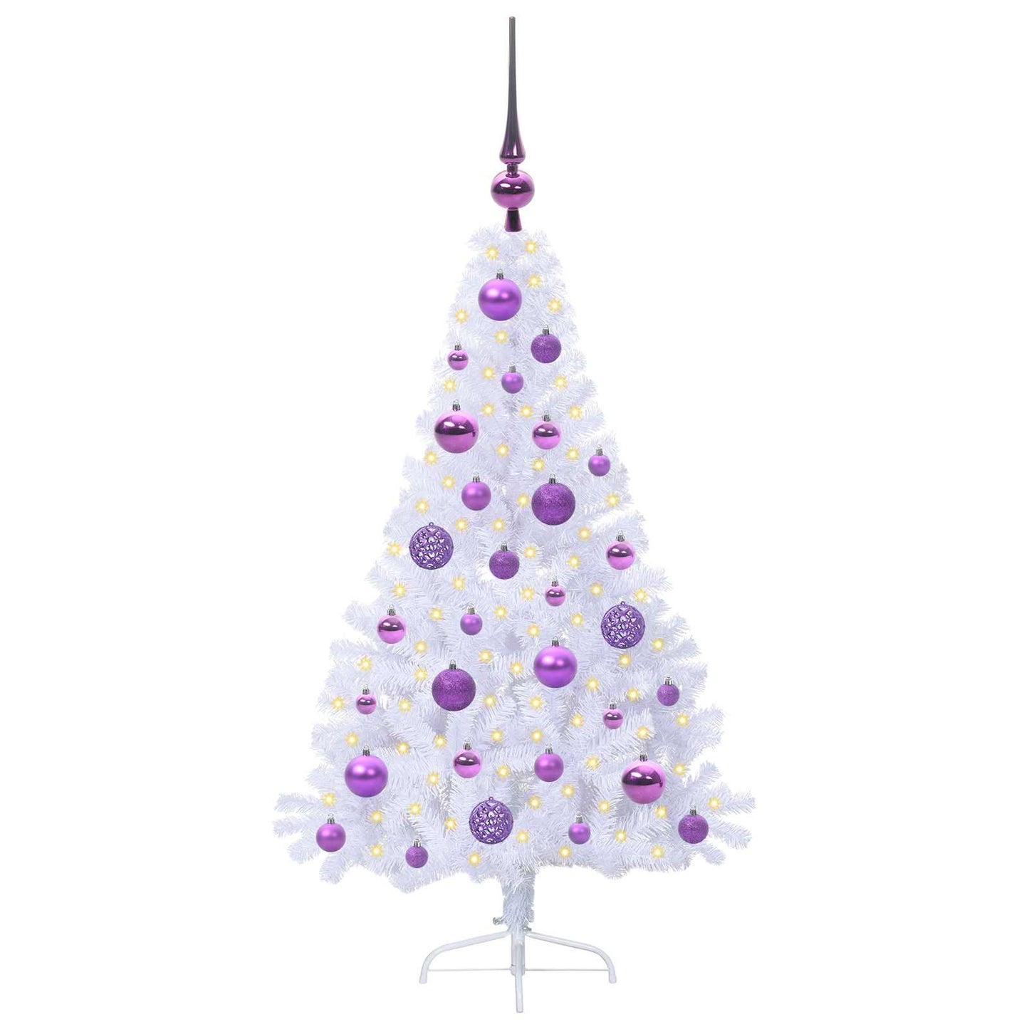 Kunstkerstboom met 150 LED Wit 120 cm PVC en staal