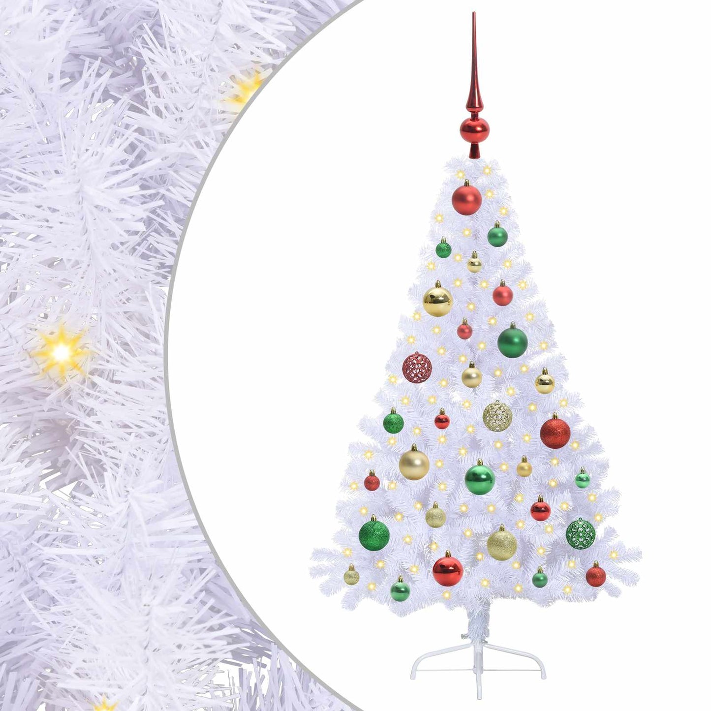 Kunstkerstboom met 150 LED Wit 120 cm PVC en staal