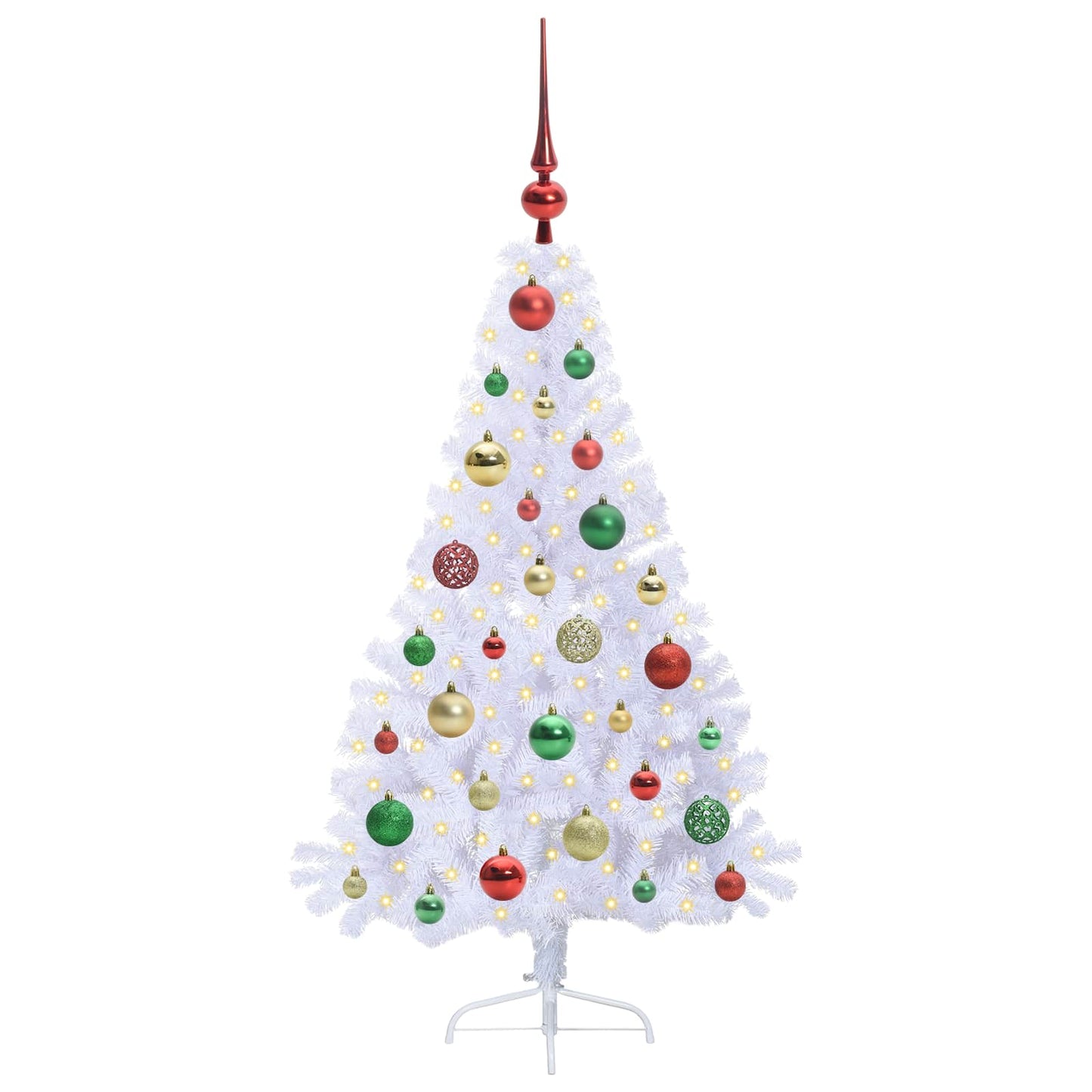 Kunstkerstboom met 150 LED Wit 120 cm PVC en staal