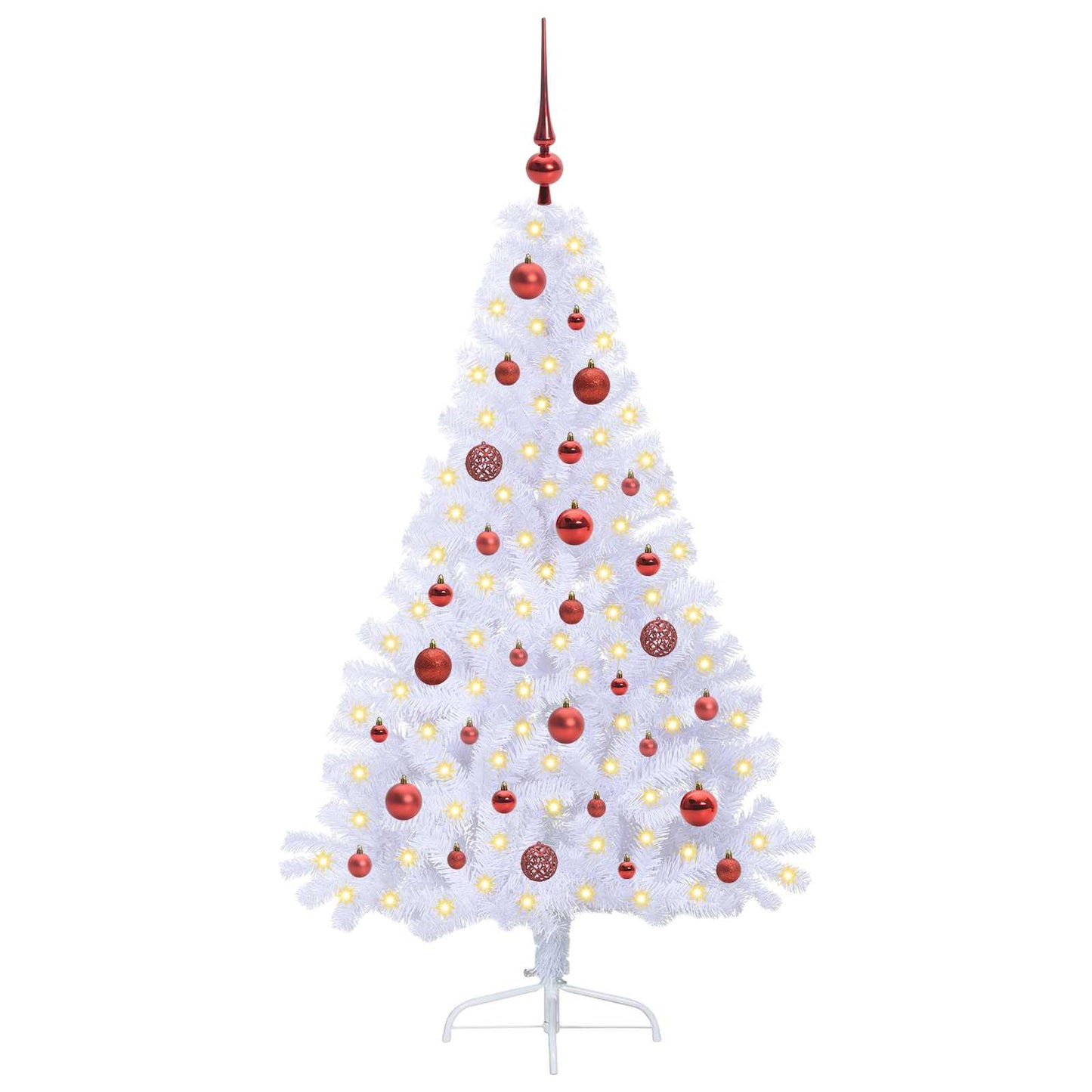 Kunstkerstboom met 150 LED Wit 150 cm PVC en staal