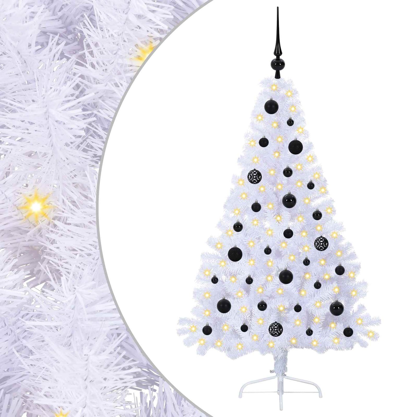 Kunstkerstboom met 150 LED Wit 150 cm PVC en staal