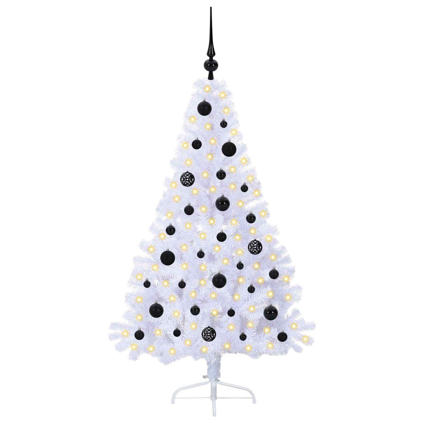 Kunstkerstboom met 150 LED Wit 150 cm PVC en staal