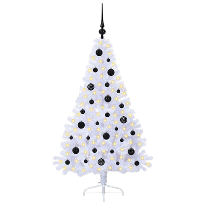 Kunstkerstboom met 150 LED Wit 150 cm PVC en staal