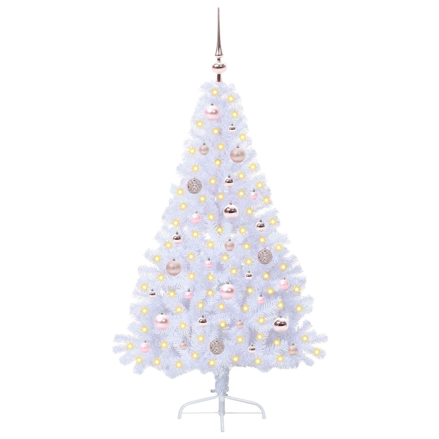 Kunstkerstboom met 150 LED Wit 150 cm PVC en staal