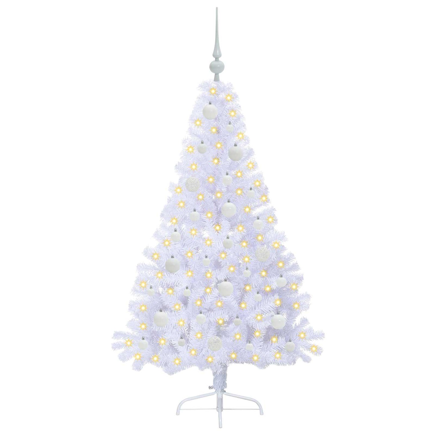 Kunstkerstboom met 150 LED Wit 150 cm PVC en staal