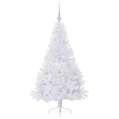 Kunstkerstboom met 150 LED Wit 150 cm PVC en staal