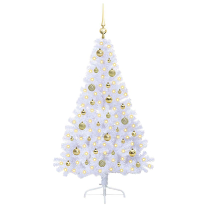 Kunstkerstboom met 150 LED Wit 150 cm PVC en staal