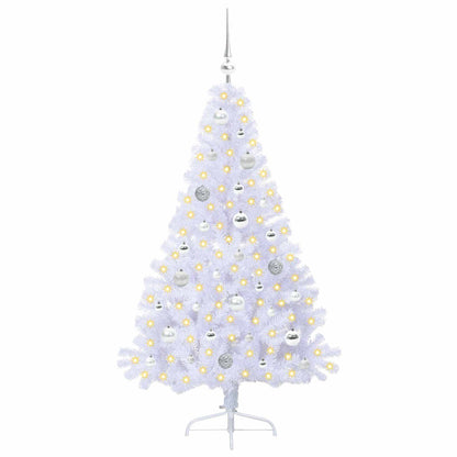 Kunstkerstboom met 150 LED Wit 150 cm PVC en staal