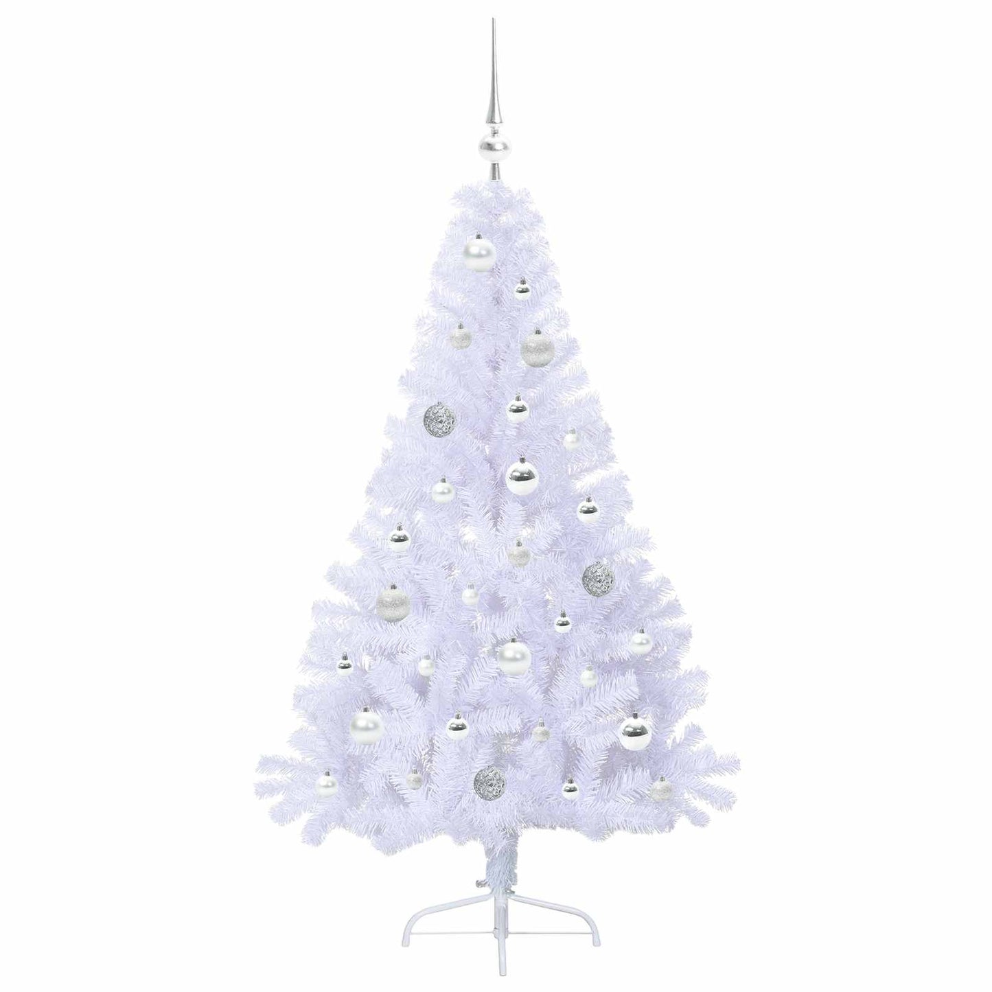 Kunstkerstboom met 150 LED Wit 150 cm PVC en staal