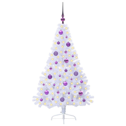 Kunstkerstboom met 150 LED Wit 150 cm PVC en staal