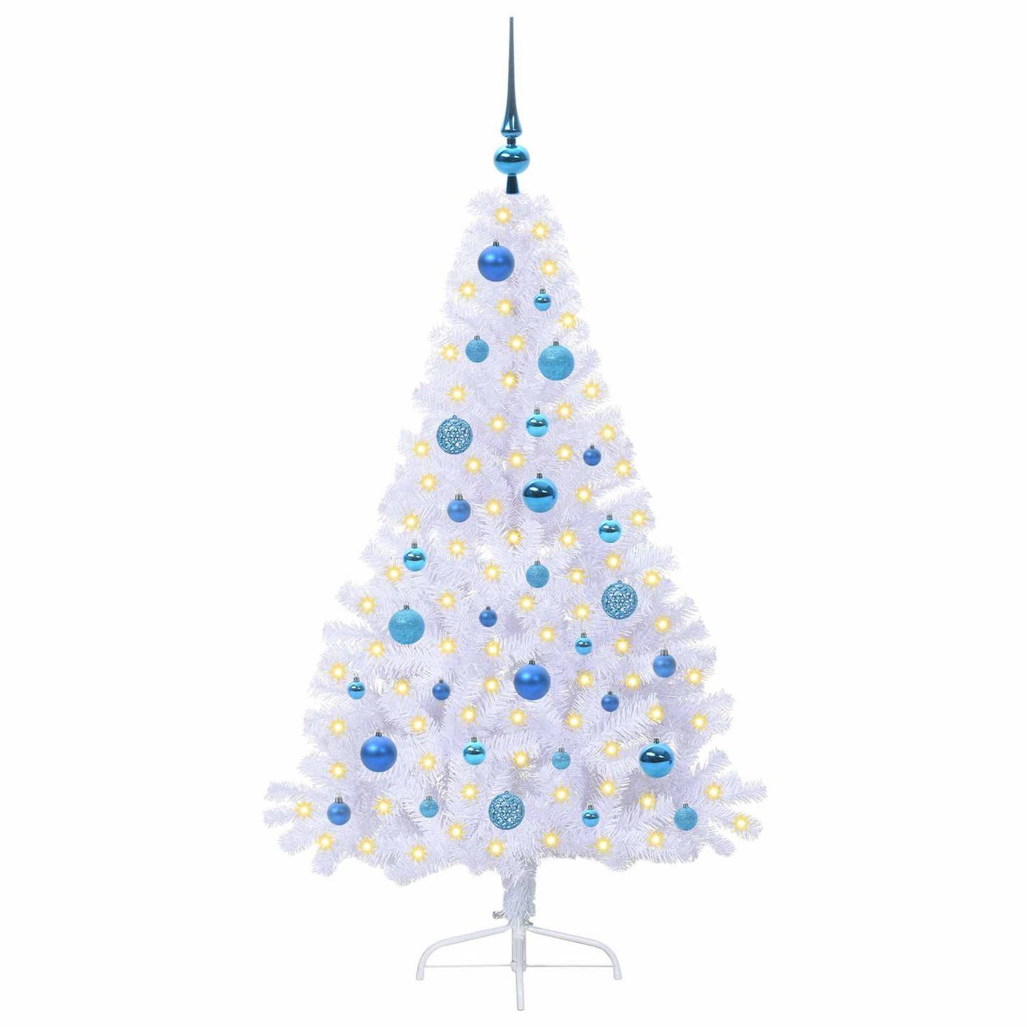 Kunstkerstboom met 150 LED Wit 150 cm PVC en staal