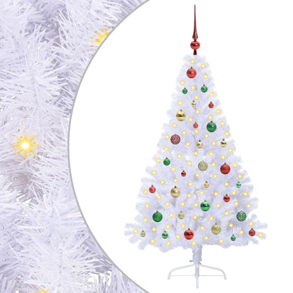Kunstkerstboom met 150 LED Wit 150 cm PVC en staal