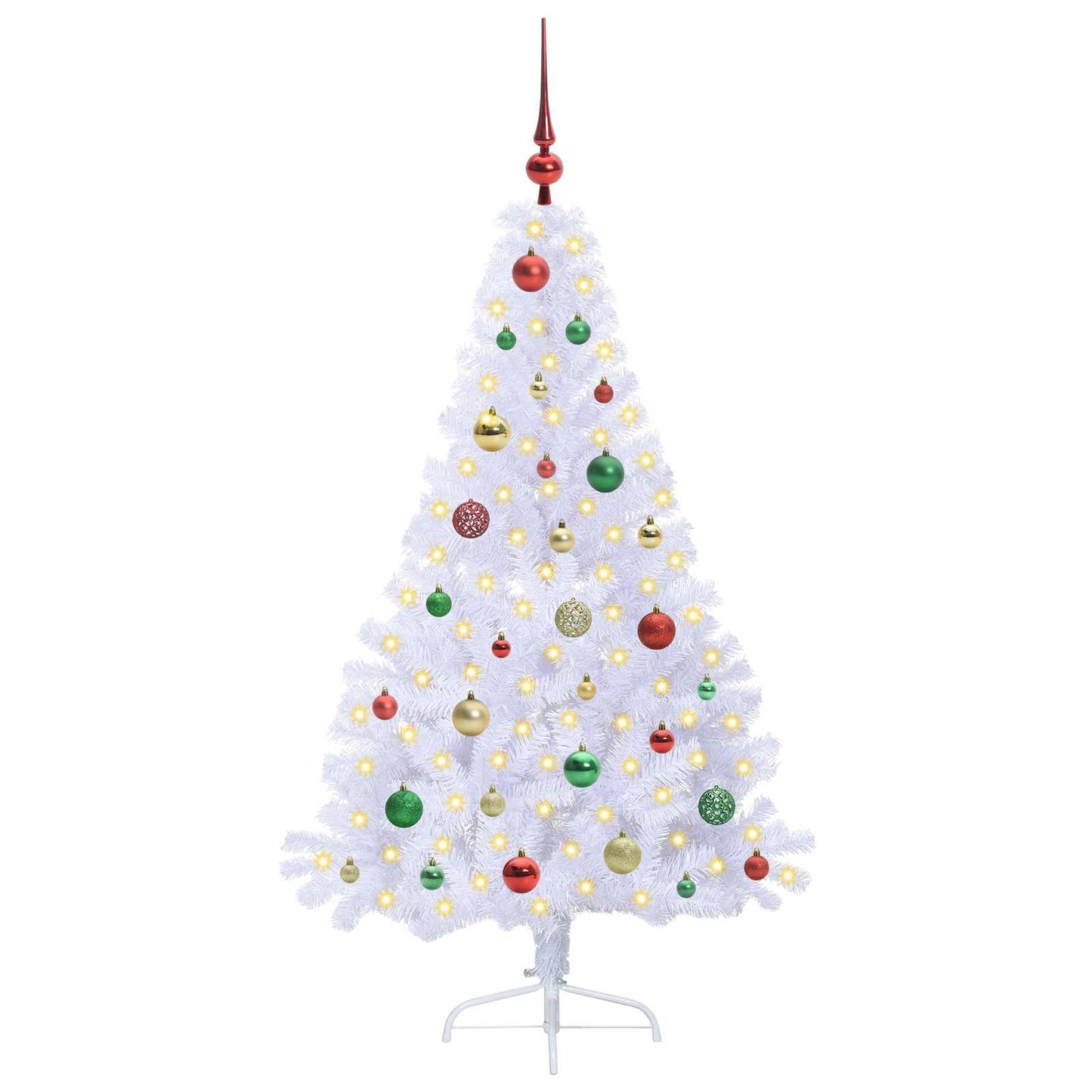Kunstkerstboom met 150 LED Wit 150 cm PVC en staal