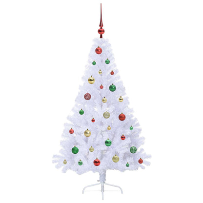 Kunstkerstboom met 150 LED Wit 150 cm PVC en staal