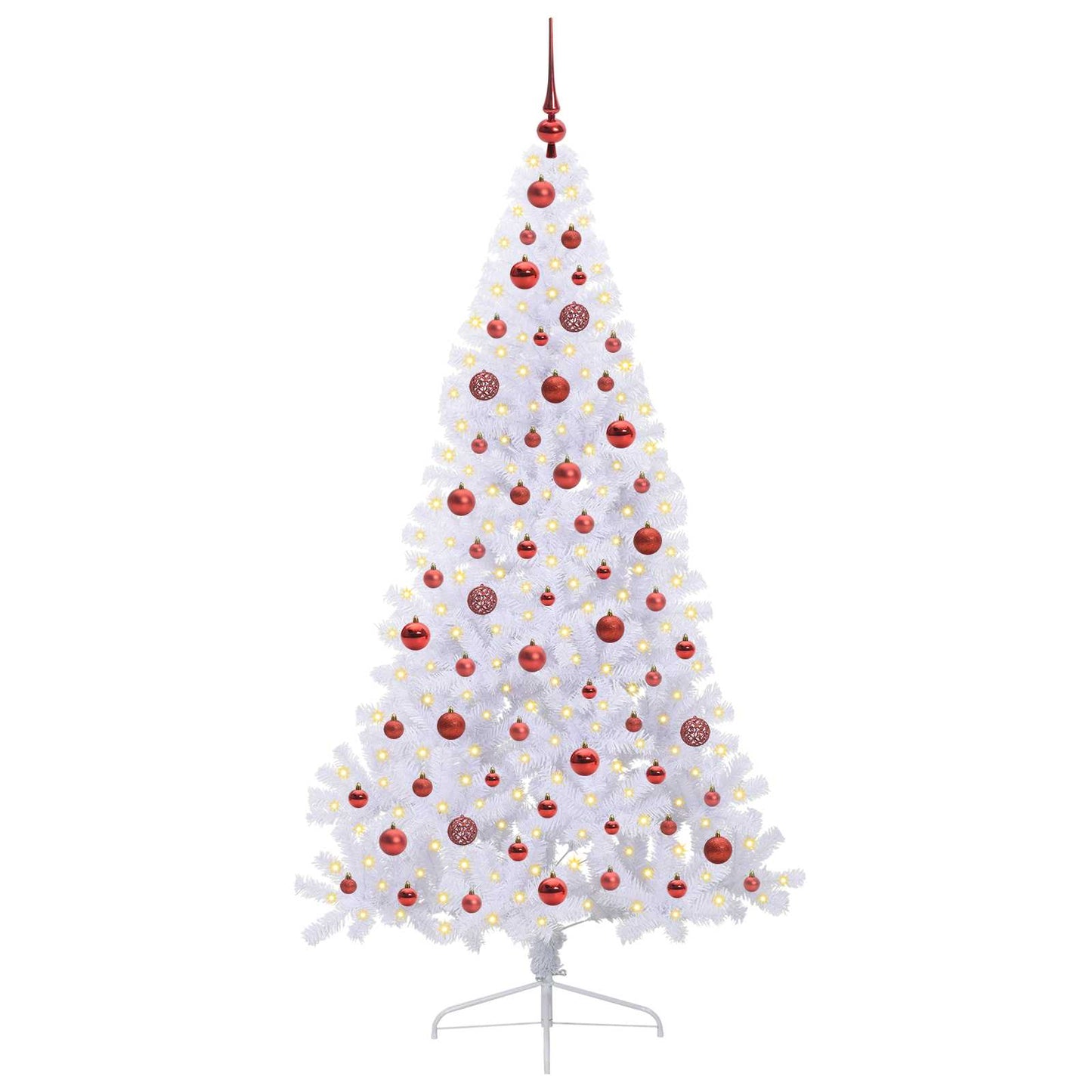 Kunstkerstboom met 300 LED Wit 180 cm PVC en staal