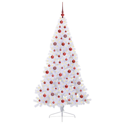 Kunstkerstboom met 300 LED Wit 180 cm PVC en staal