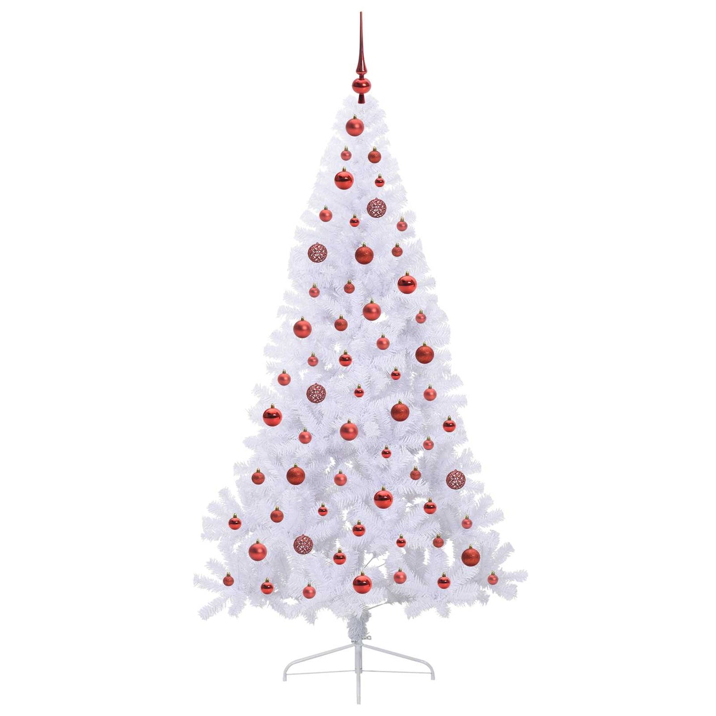 Kunstkerstboom met 300 LED Wit 180 cm PVC en staal