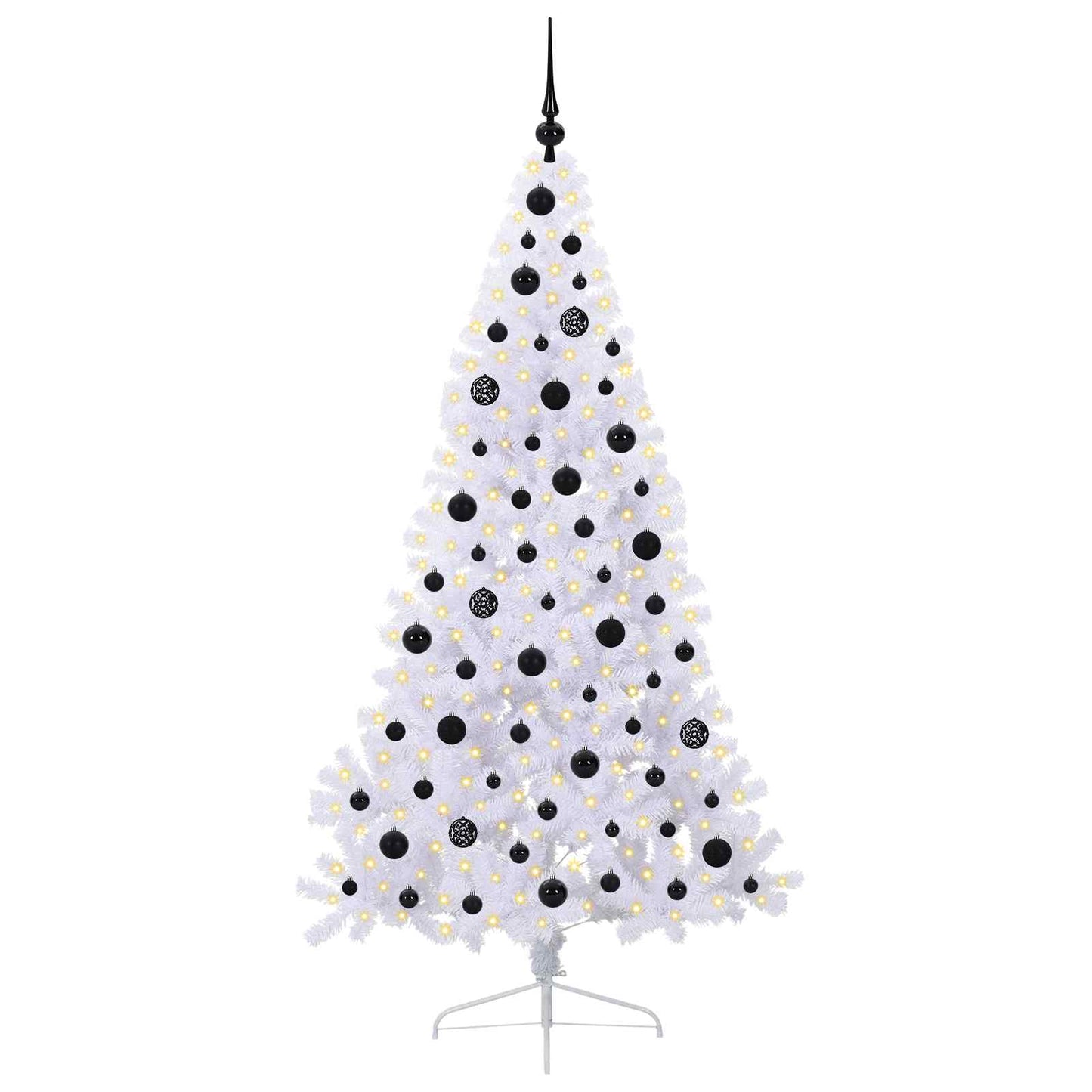 Kunstkerstboom met 300 LED Wit 180 cm PVC en staal