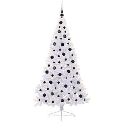 Kunstkerstboom met 300 LED Wit 180 cm PVC en staal