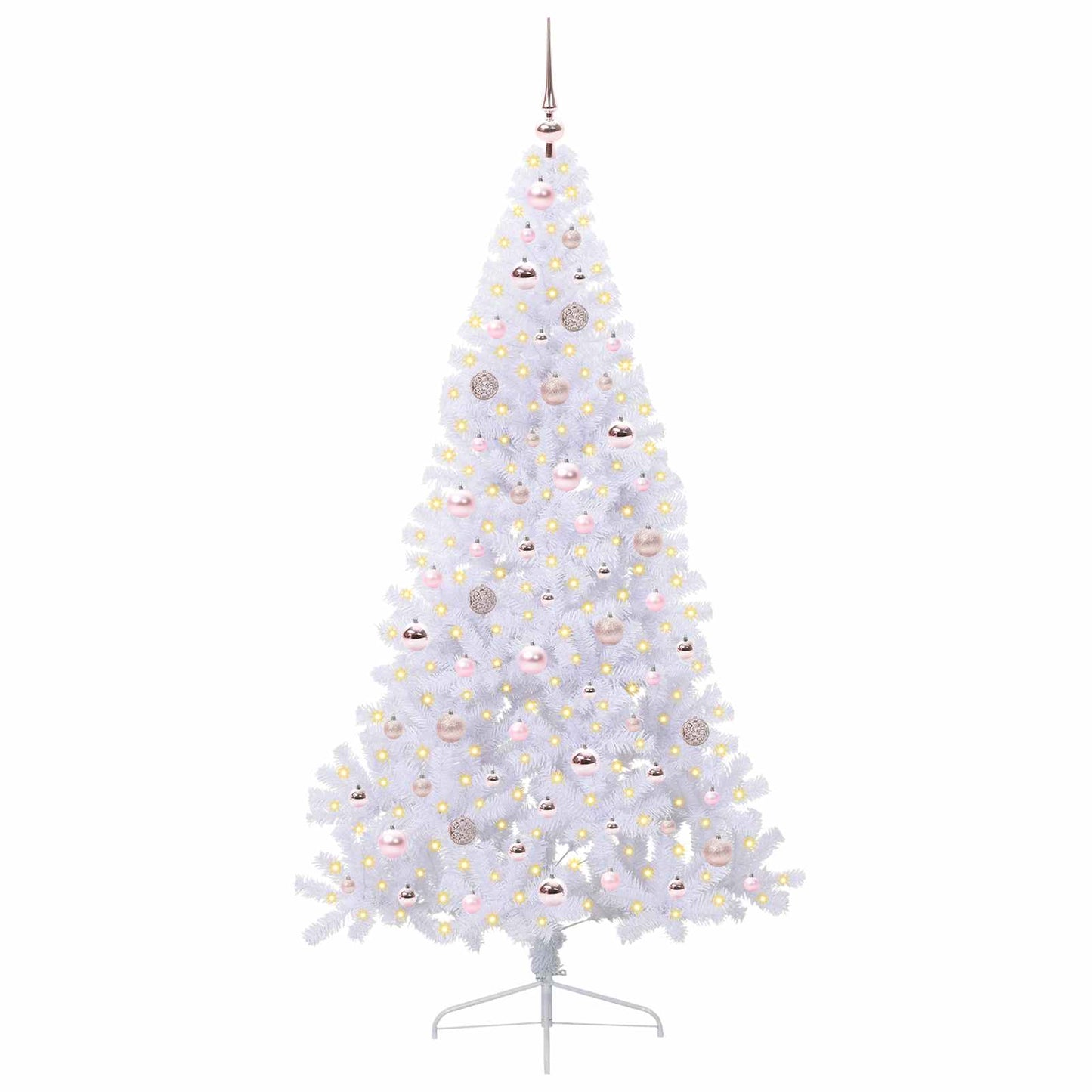 Kunstkerstboom met 300 LED Wit 180 cm PVC en staal