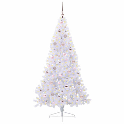 Kunstkerstboom met 300 LED Wit 180 cm PVC en staal