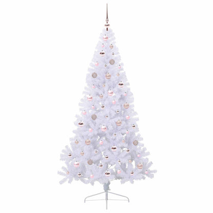 Kunstkerstboom met 300 LED Wit 180 cm PVC en staal