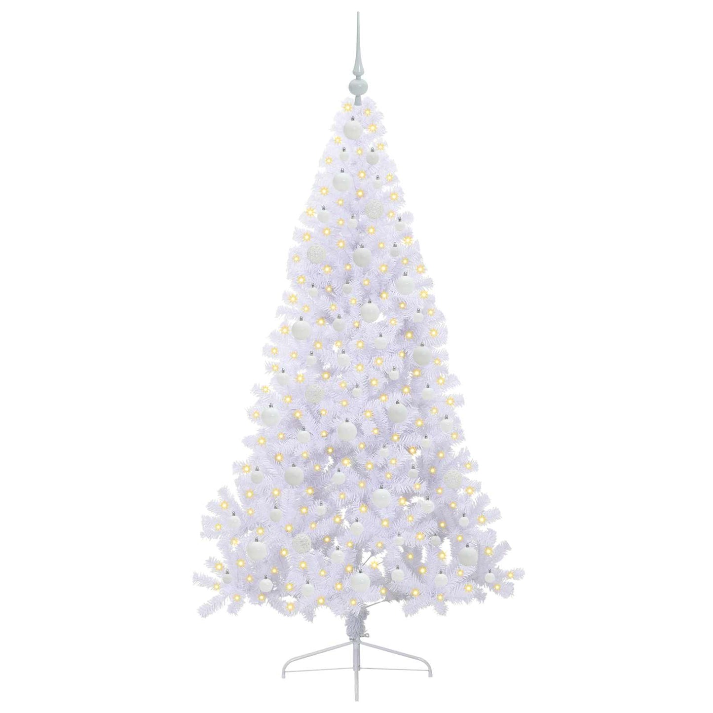 Kunstkerstboom met 300 LED Wit 180 cm PVC en staal