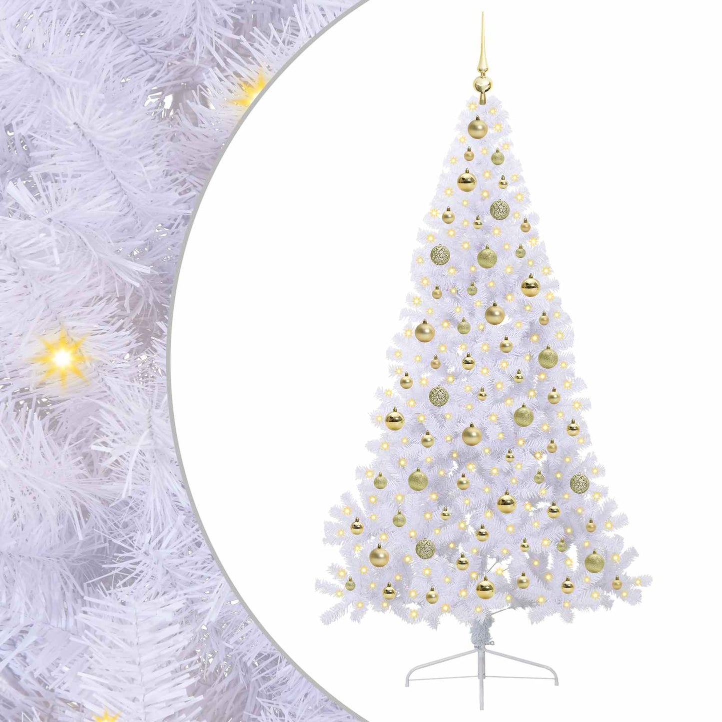 Kunstkerstboom met 300 LED Wit 180 cm PVC en staal