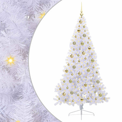 Kunstkerstboom met 300 LED Wit 180 cm PVC en staal