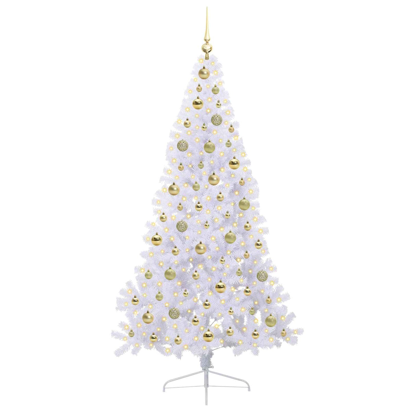 Kunstkerstboom met 300 LED Wit 180 cm PVC en staal