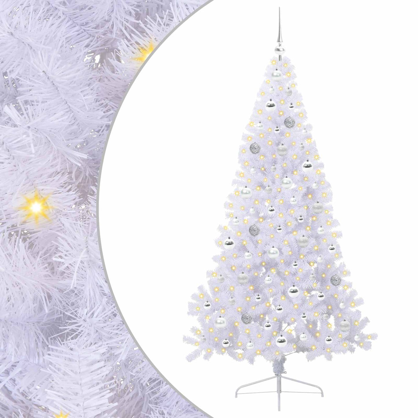 Kunstkerstboom met 300 LED Wit 180 cm PVC en staal