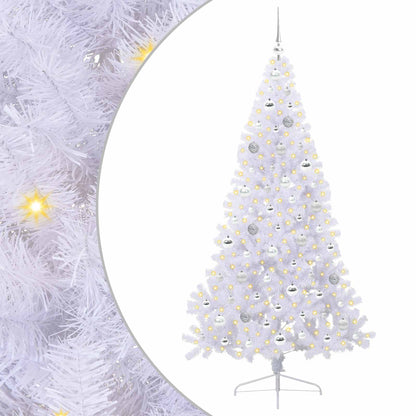 Kunstkerstboom met 300 LED Wit 180 cm PVC en staal