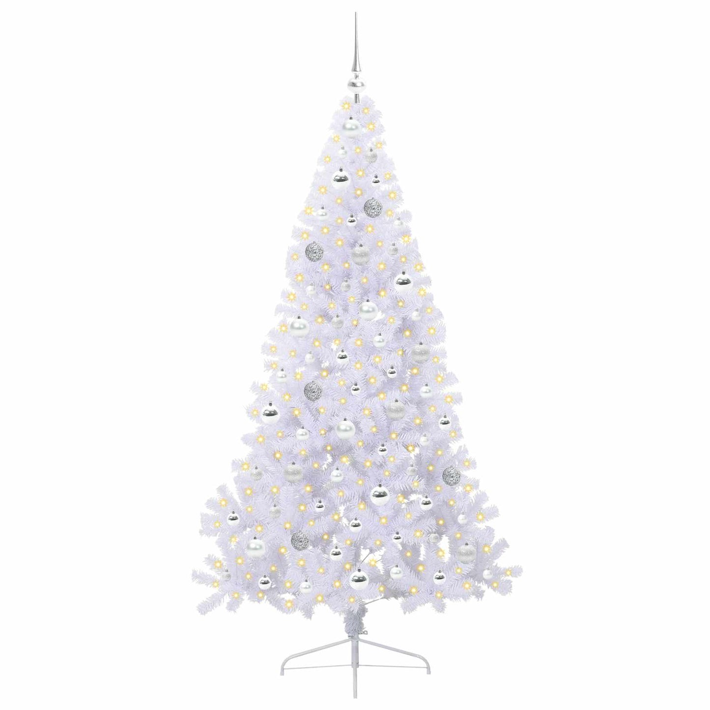 Kunstkerstboom met 300 LED Wit 180 cm PVC en staal