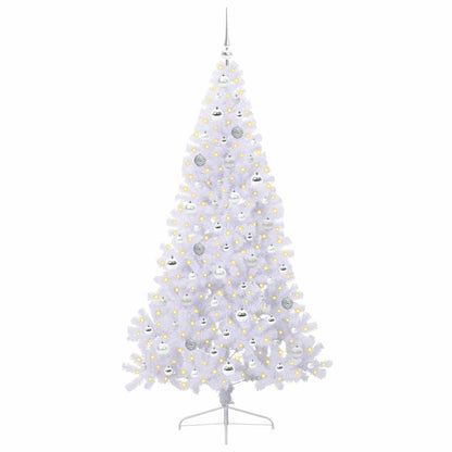 Kunstkerstboom met 300 LED Wit 180 cm PVC en staal