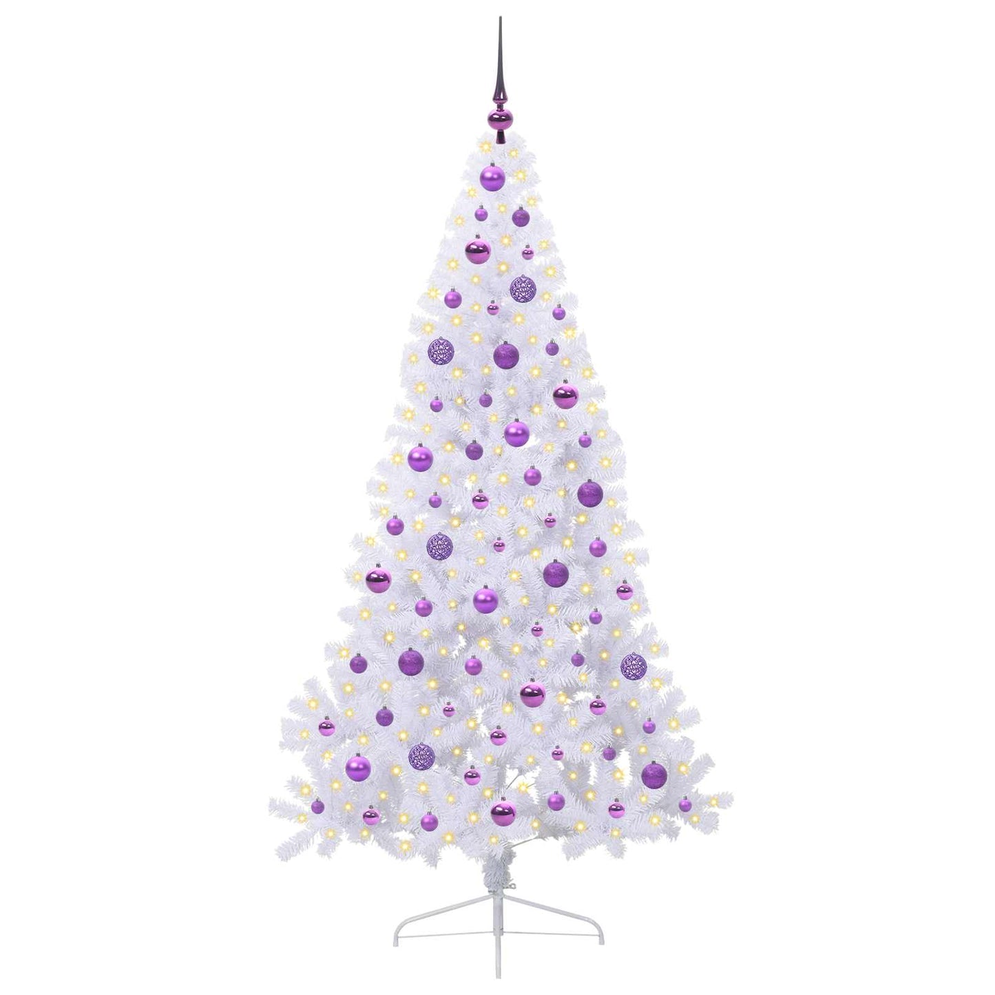 Kunstkerstboom met 300 LED Wit 180 cm PVC en staal