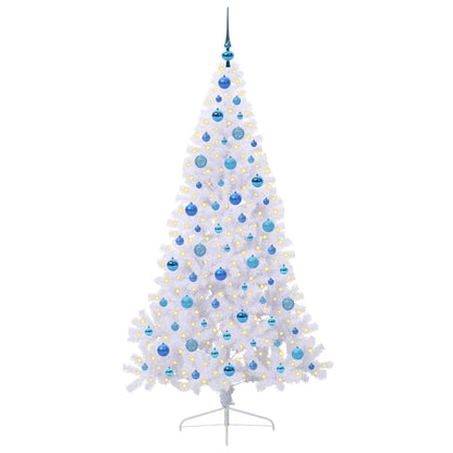 Kunstkerstboom met 300 LED Wit 180 cm PVC en staal