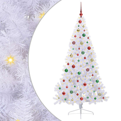 Kunstkerstboom met 300 LED Wit 180 cm PVC en staal