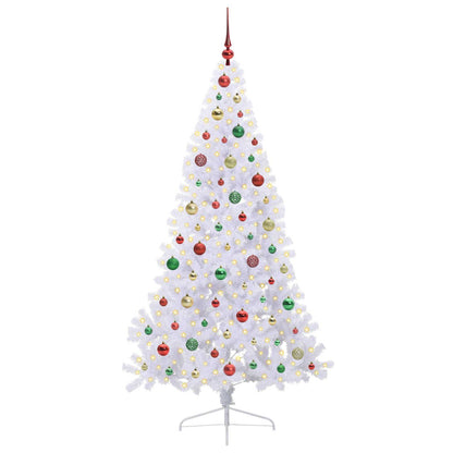 Kunstkerstboom met 300 LED Wit 180 cm PVC en staal