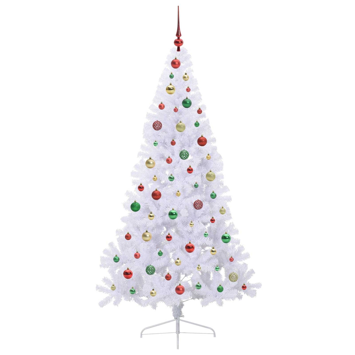 Kunstkerstboom met 300 LED Wit 180 cm PVC en staal