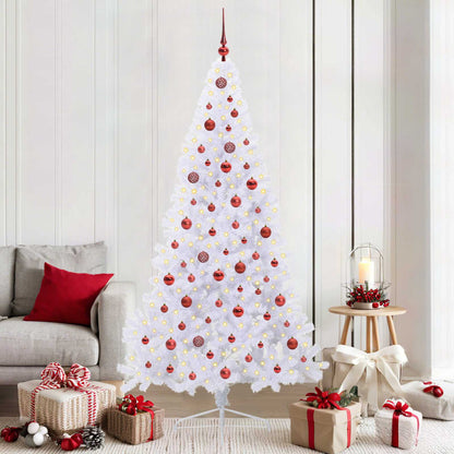 Kunstkerstboom met 300 LED Wit 210 cm PVC en staal