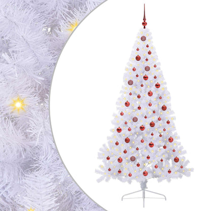 Kunstkerstboom met 300 LED Wit 210 cm PVC en staal