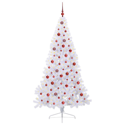 Kunstkerstboom met 300 LED Wit 210 cm PVC en staal