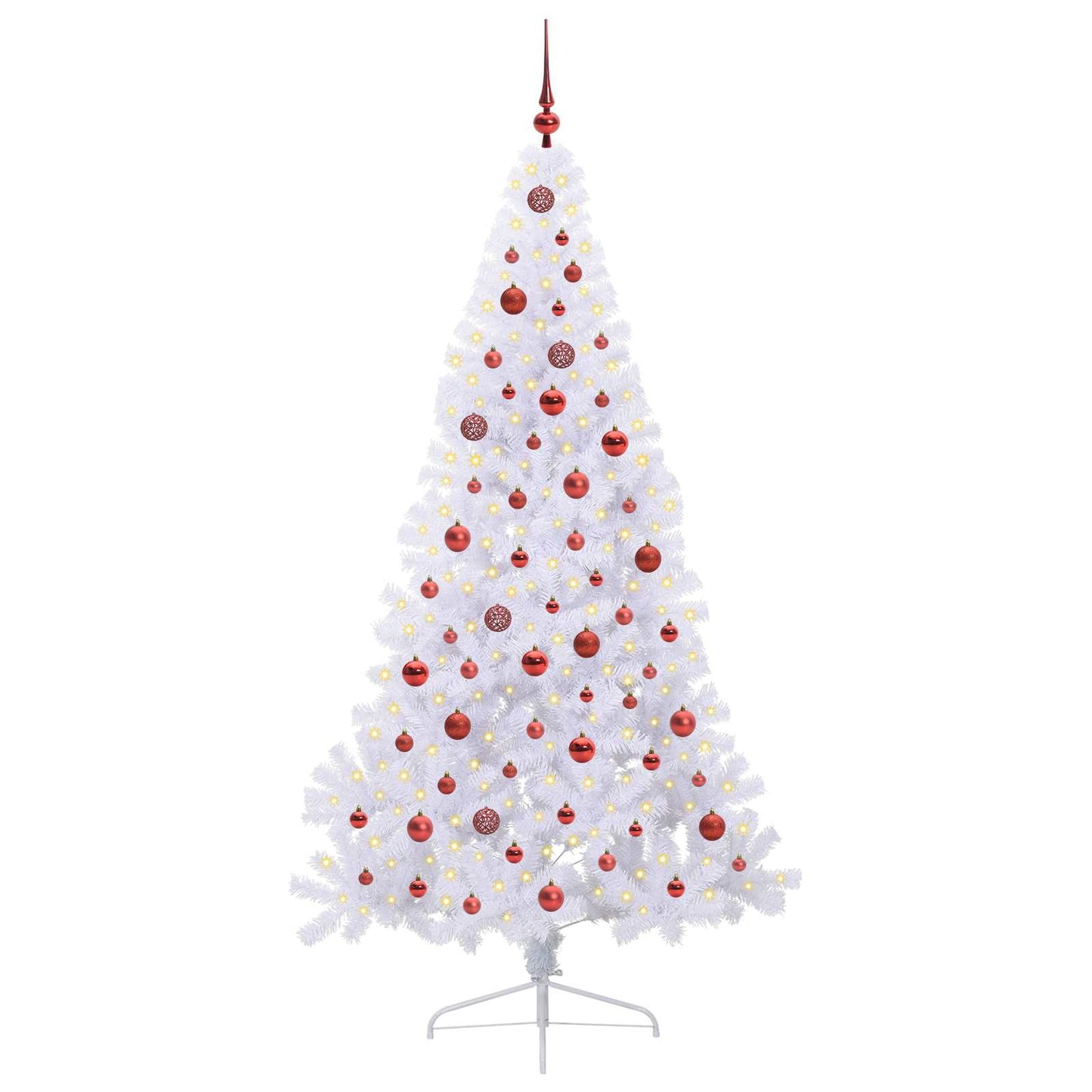 Kunstkerstboom met 300 LED Wit 210 cm PVC en staal