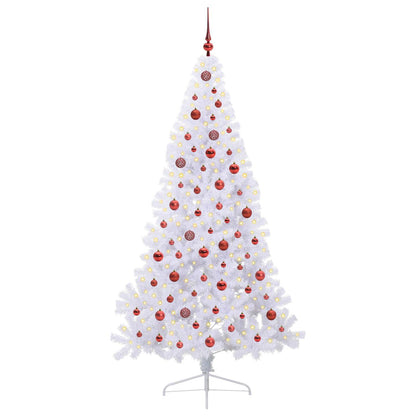 Kunstkerstboom met 300 LED Wit 210 cm PVC en staal