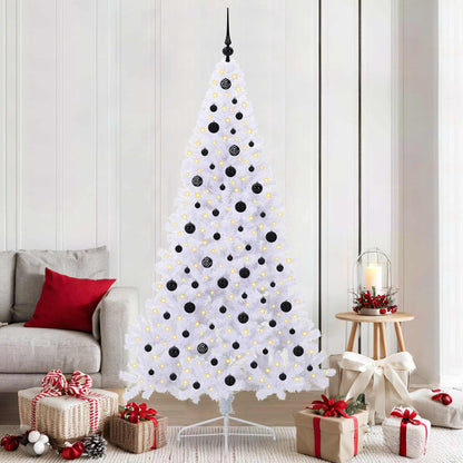 Kunstkerstboom met 300 LED Wit 210 cm PVC en staal