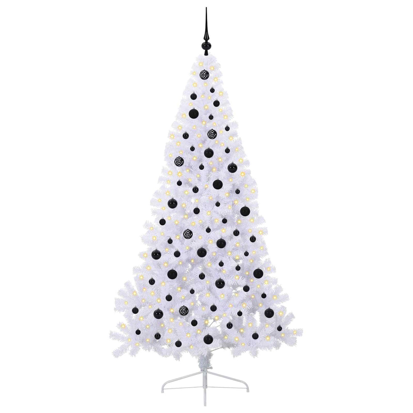 Kunstkerstboom met 300 LED Wit 210 cm PVC en staal