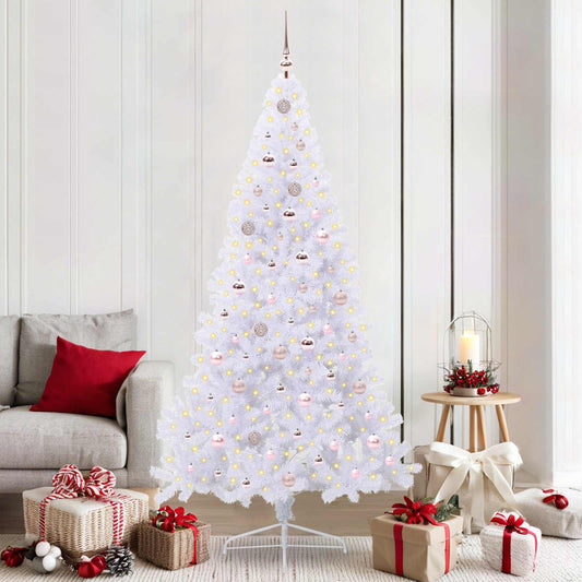 Kunstkerstboom met 300 LED Wit 210 cm PVC en staal