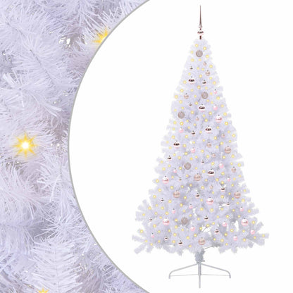 Kunstkerstboom met 300 LED Wit 210 cm PVC en staal